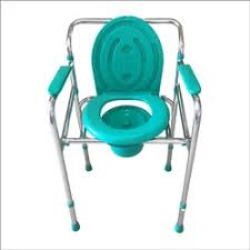 Foldable Commode Chair (Chrome Coated) - New Bharat